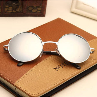 Unisex 'Opium' Retro Round Teashades Circle Sunglasses Astroshadez-ASTROSHADEZ.COM-Silver w/ silver lens-ASTROSHADEZ.COM